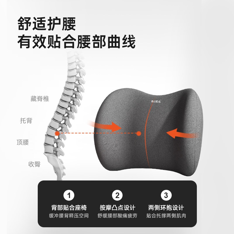 腰靠车载腰枕驾驶座椅车用护腰靠垫 尼拉车品腰靠