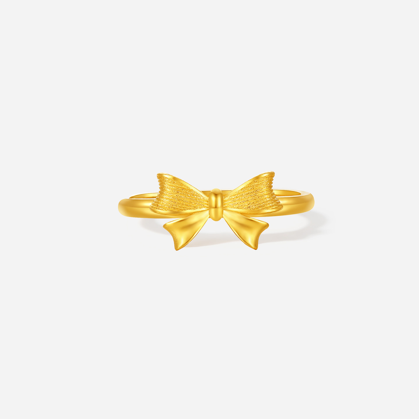 Saturday blessing gold ring for women, pure gold, small version of bow ring, fugitive princess series holiday gift