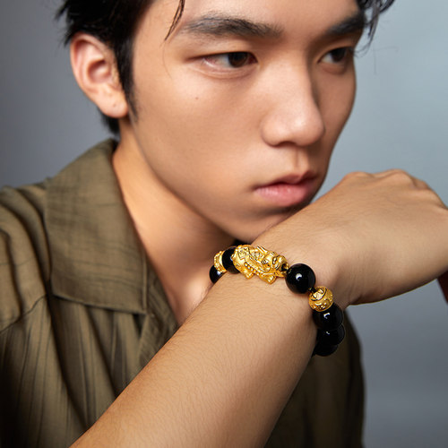 周六福黄金手链定价转运珠貔貅串珠男士足金手串节日礼物送男士 - 图3