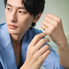 Saturday blessing Huang Jingyu's same style gold ring Yujian series priced pure gold ancient method ripple ring holiday gift