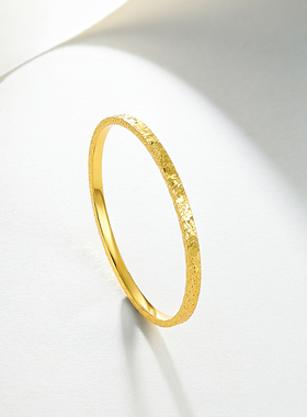 周六福碎碎冰银手镯女爆闪