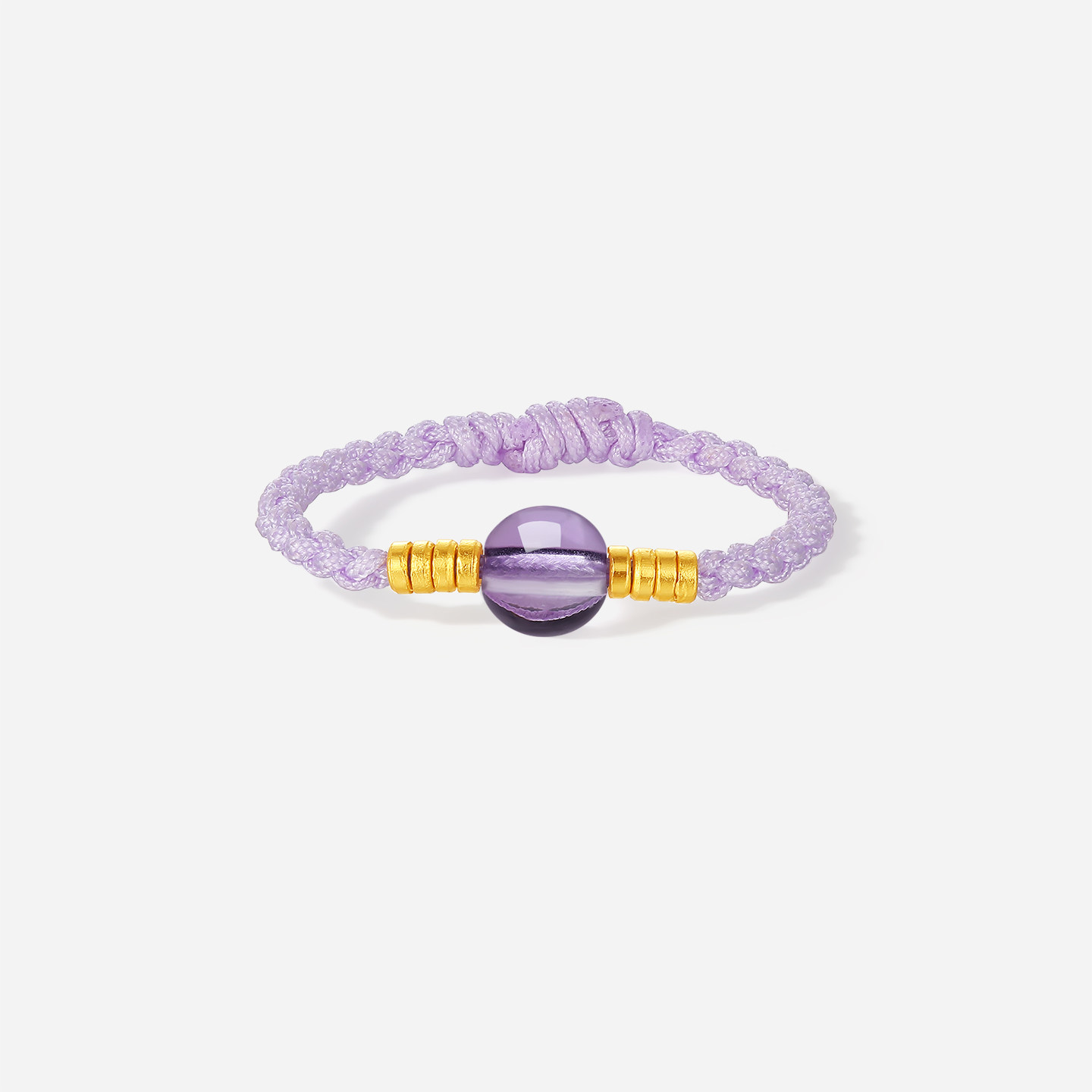 Saturday Fortune Gold Amethyst Ring Women's Ancient Method Pure Gold Braided Rope Women's Ring for Girlfriend Pricing Official Flagship Store