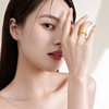 Saturday blessing 5G gold ring women's pure gold price hollow bead edge braided ring wall ring hand ornament holiday gift
