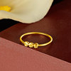 Saturday blessing gold ring women's price 5G gold national trend hand ornaments bright gold bead ring infinite gold holiday gift