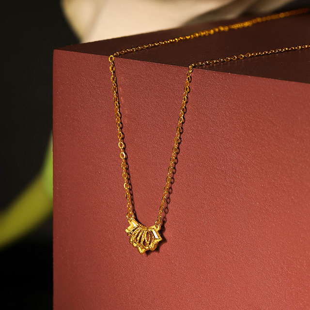 Saturday blessing gold necklace women's 5G gold clavicle chain pure gold