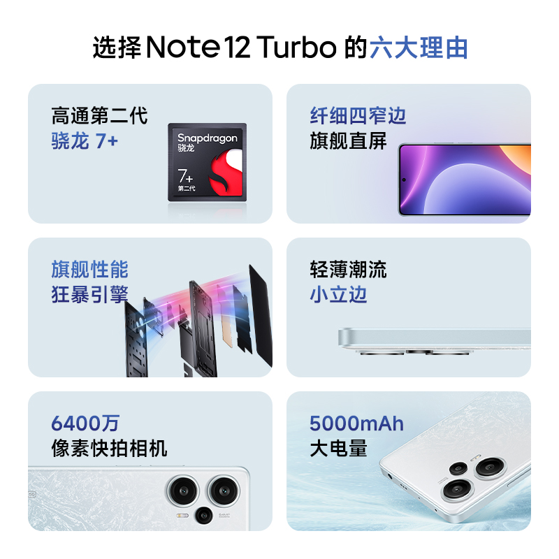 【下拉跳转百补更优惠】Redmi Note 12 Turbo手机红米小米noteturbo拍照游戏智能旗舰小米官方旗舰店官网 - 图1