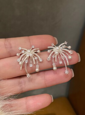 S999纯银璀璨烟花耳钉
