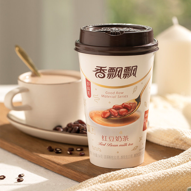 香飘飘红豆奶茶30杯整箱早餐杯装热 嘉善佳旺食品杯装奶茶