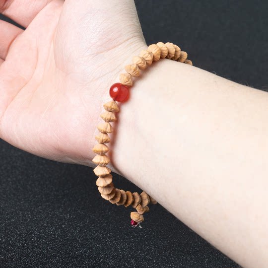 Anhui Jiuhua Mountain Gold Leaf Bodhi Bracelet Natural Double-sided Lotus Money Seed Atomic Seed Single Circle Flying Saucer Wenwan Buddha Beads