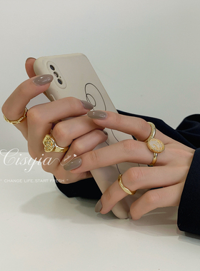 复古叠搭戒指时尚轻奢小众高级感