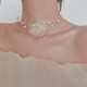 Forest style pearl choker necklace accessories