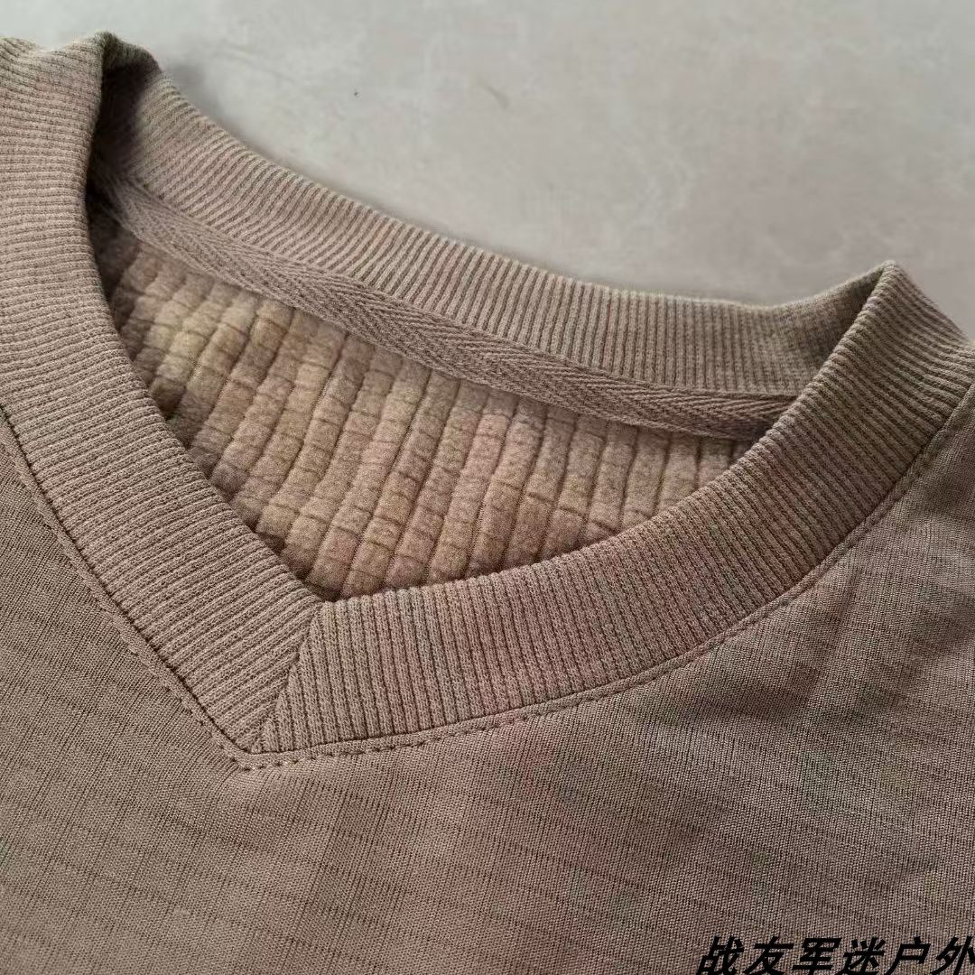 新款19边巡SY轻质保暖内衣套装男V领卡其色秋衣秋裤打底保暖衣,淘宝优惠券,粉丝福利购,淘宝优惠卷