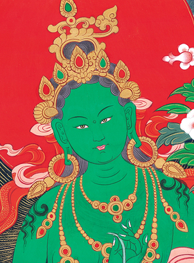 普瑞德白度母绿度母21度母西藏密宗挂画精裱民族风印刷唐卡装饰画