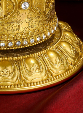 手动指捻转轮转筒慧宝手动藏式铜摆件莲花底座转筒大小号转轮经筒