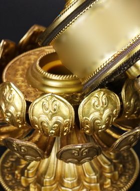 慧宝手持黄铜摆件手动款藏式民族风情传统家用桌面桶筒形吉祥