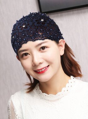 蕾丝发带镂空花朵遮白发发卡