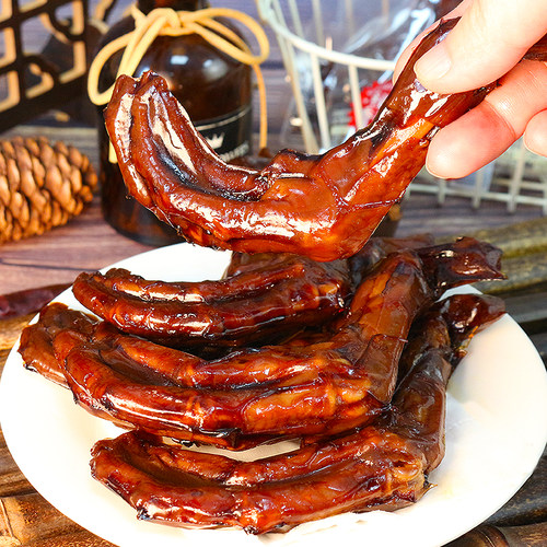 旺家福老卤鸭爪鸭掌香辣卤香味办公室追剧解馋小零食休闲小吃食品 - 图0