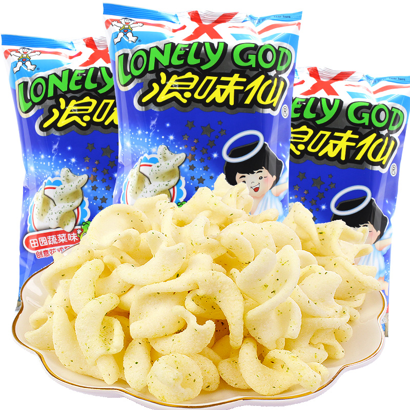 小呆呆零食店旺旺浪味仙70g/袋蔬菜味薯片薯卷膨化休闲食品女生吃的零食大礼包3