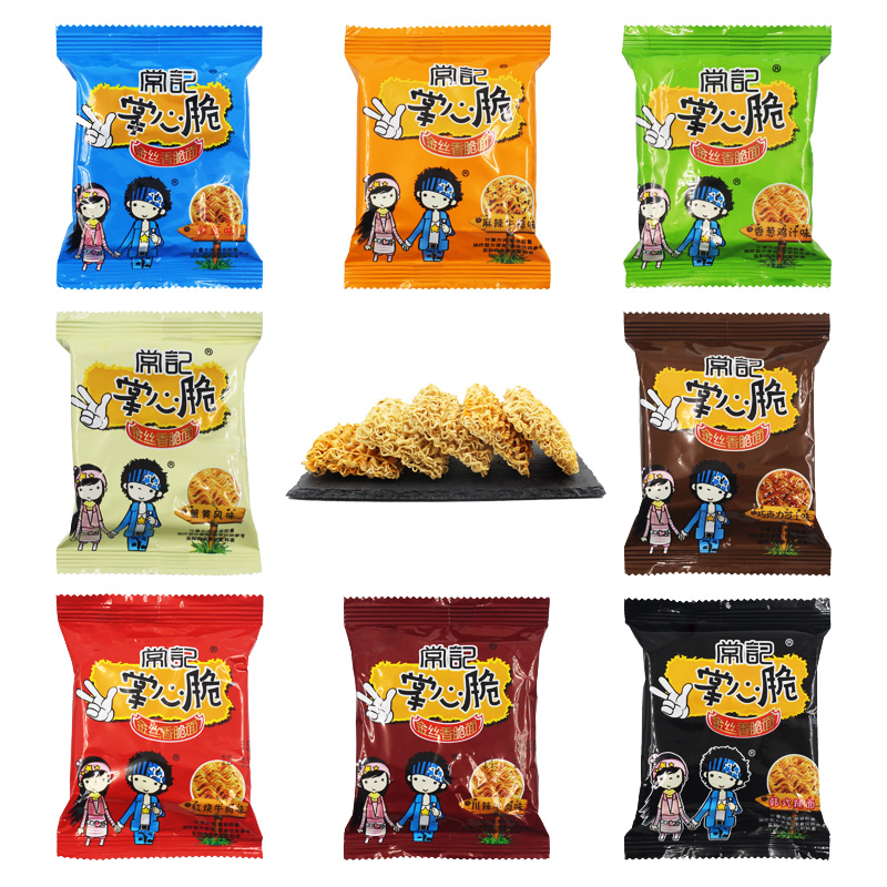 小呆呆零食店常记干脆面掌心脆干吃面方便面充饥夜宵网红零食小吃休闲食品整箱0