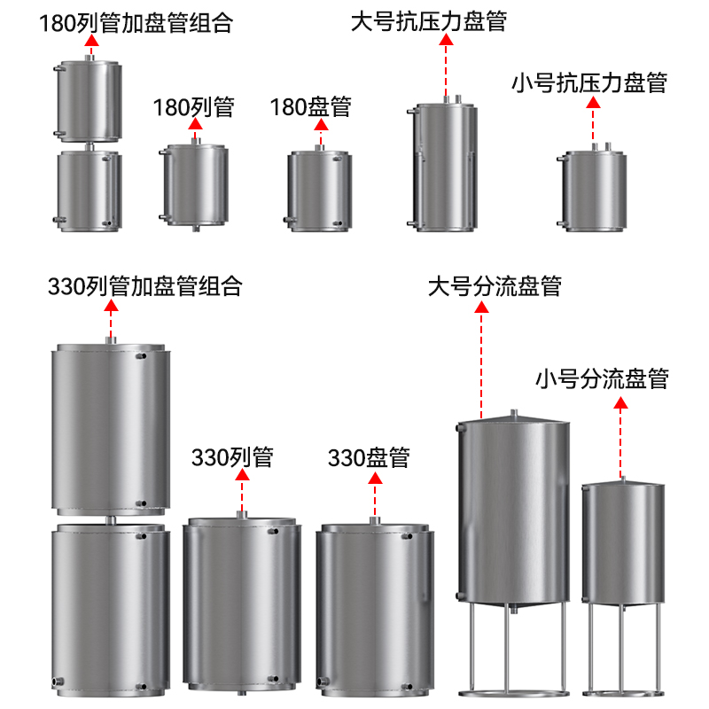 盘管冷却器热交换器列管冷热水蒸馏酿酒设备冷凝304不锈钢升降温