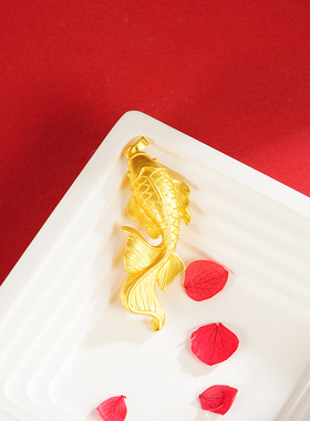 久不掉色越南沙金大鱼海棠项链吊坠沙金锦鲤毛衣链黑绳古风饰品