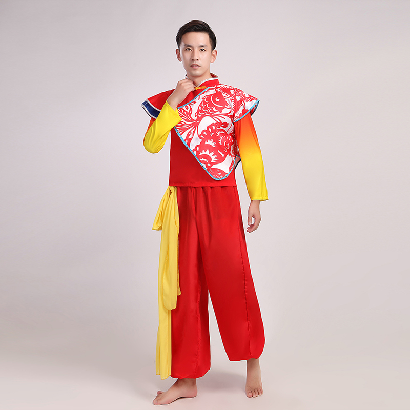 薇茨旗舰店打鼓服演出服女装成人秧歌服男中国风民族腰鼓队水鼓开场舞蹈服装3