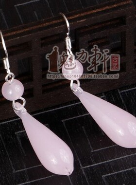 粉色水滴耳坠六一表演古装仙女