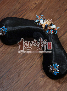 古风点翠宝蓝顺嫔如懿传妃子发饰