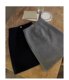 Dark gray woolen half-length women's A-line skirt black