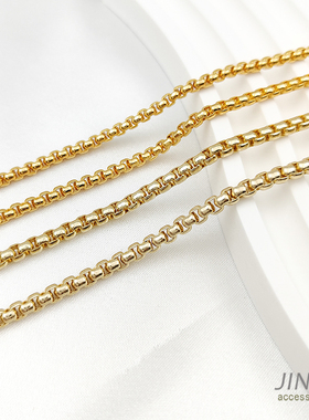 JINSE铜镀真金保色散链蛇骨链