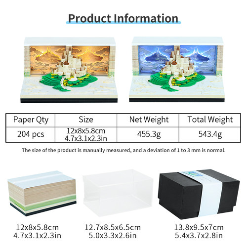 大号天空之城2026年日历台历3D立体纸雕便签纸本创意文艺国风礼物 - 图0