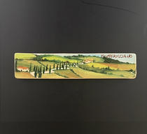 Sold out of Italy Toscana Region Montepuziano mountain handmade painted ceramic windy painted fridge