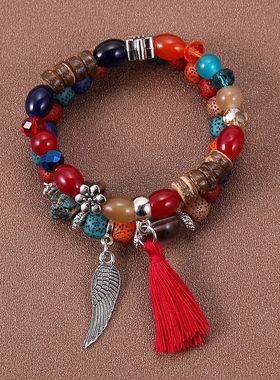 异域风情串珠情侣闺蜜手链女波西米亚民族风港味多层弹力手串手镯