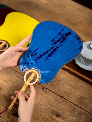 Японский стиль и фанат бамбук обрабатывает басану вентилятор Древний стиль в летнем ткани хлопка и льняного фаната Японский круглый классический вентилятор