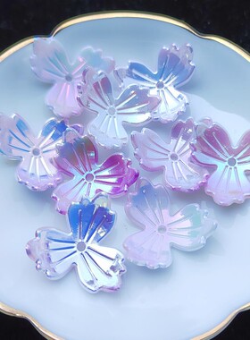 亚克力镀彩仿马贝三瓣花
