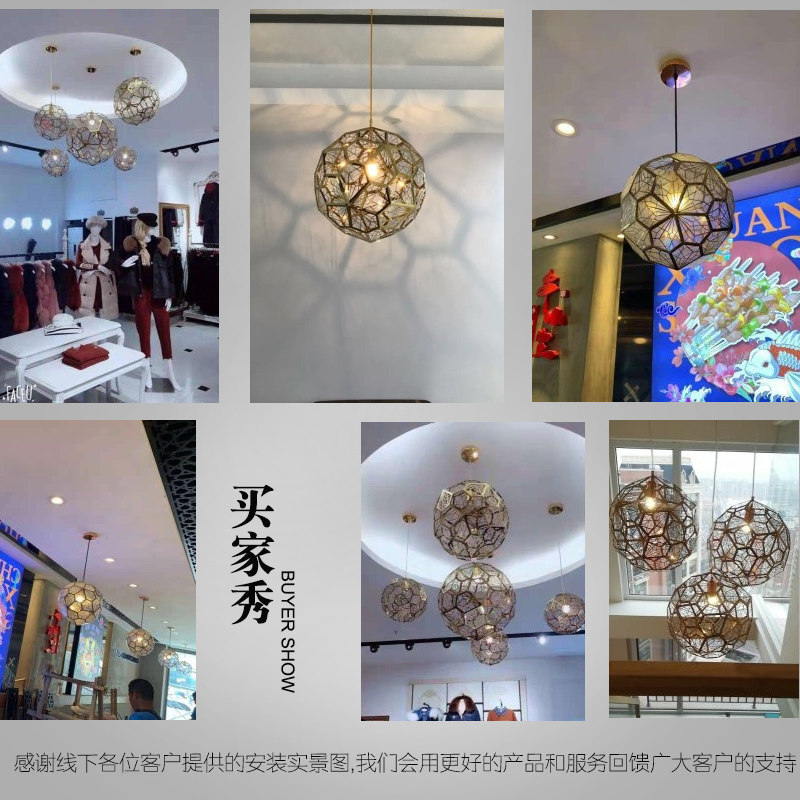 北欧后现代创意艺术餐厅吧台卡座灯不锈钢钻石球形吊灯楼梯组合灯_虎窝淘
