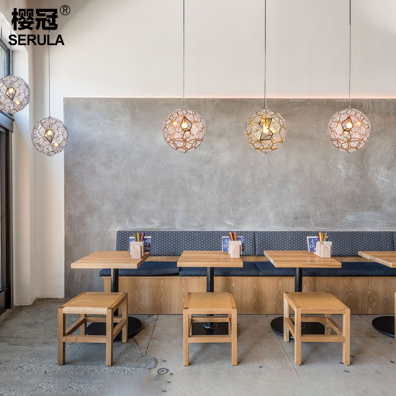 北欧后现代创意艺术餐厅吧台卡座灯不锈钢钻石球形吊灯楼梯组合灯_虎窝淘