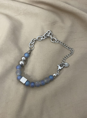 乔治姐姐/蓝色磨砂新中式国风气质小众手链甜美闺蜜礼物叠戴手串