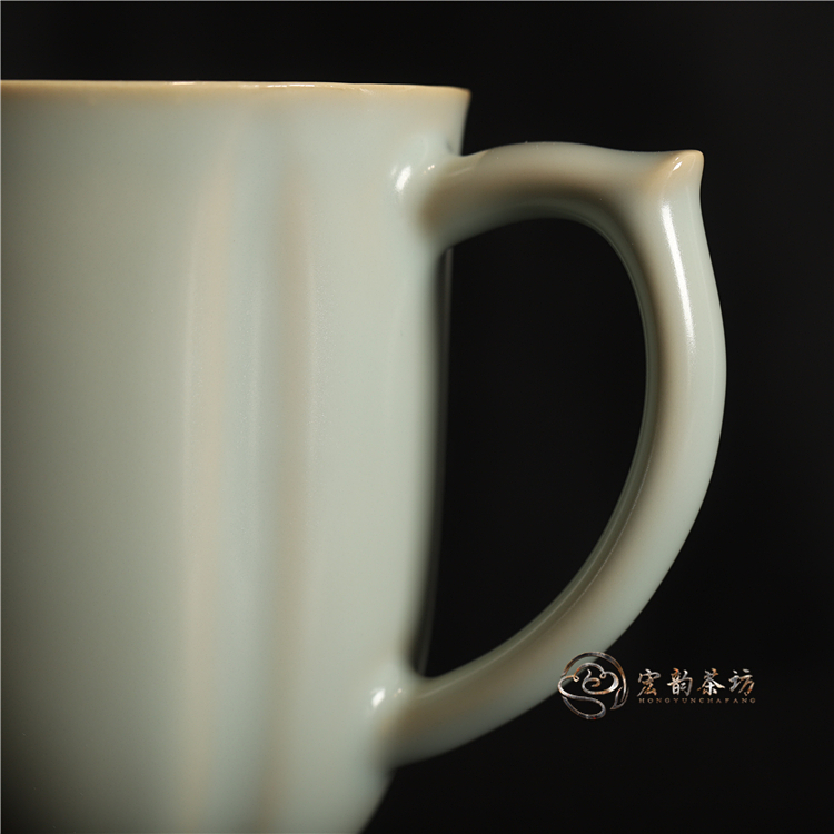 绝版款（不开片）问鼎汝窑天青老板杯老款办公杯茶杯陶瓷高端茶具-图2