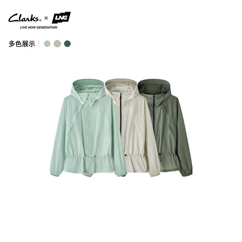 【Clarks x LNG】26夏季新款连帽防泼水可收腰女外套户外防晒衣 - 图3
