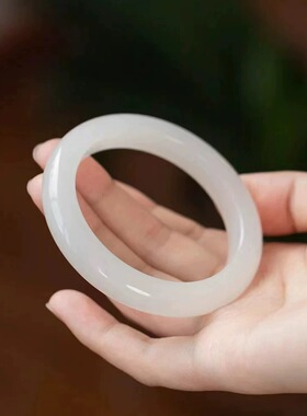 翠佛堂天然青海料和田玉手镯玉镯