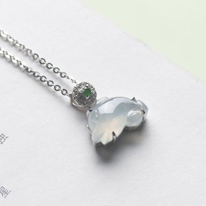 翠佛堂18k金冰种翡翠吊坠