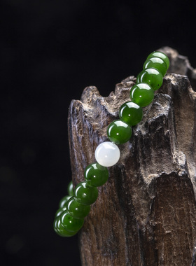 【阳春白雪】翠佛堂和田玉碧玉手链