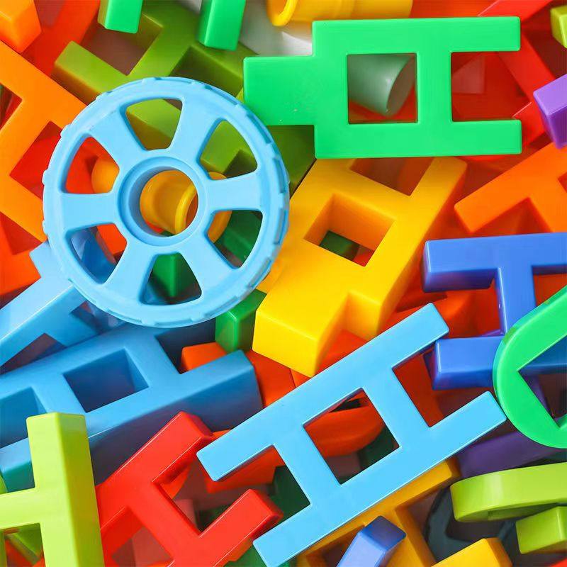 儿童幼儿园益智拼插积木好乐玩具拼图拼装3到6岁男孩女孩塑料方块 - 图1