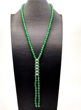 绿玛瑙水晶流苏挂件原创毛衣链