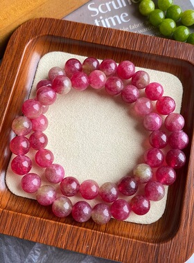 莫里里复古西瓜碧玺双层项链多种戴法天热石小众中古饰品叠戴项链