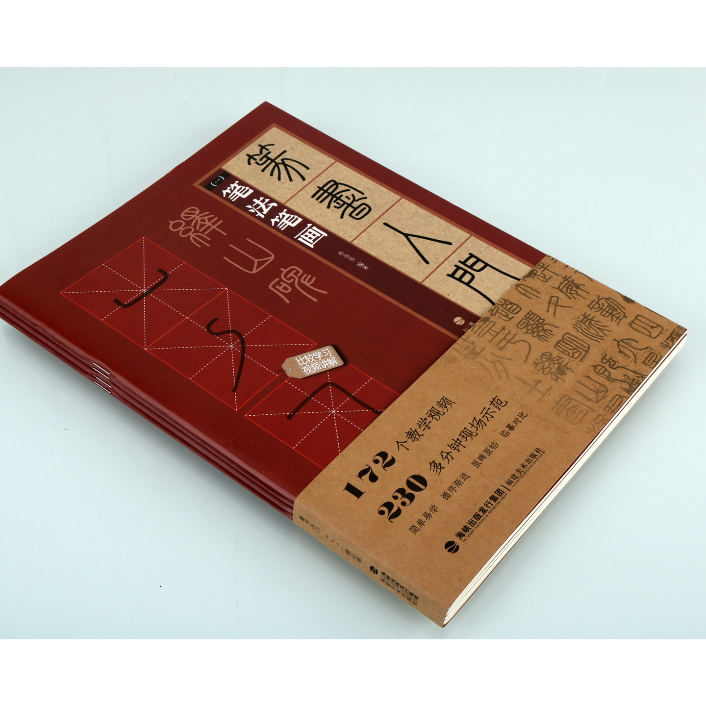 【视频教学】 篆书入门1+1:峄山碑(全套4册)篆书入门基础教程毛笔书法字帖原碑帖临摹对比作品集大字创作临摹练习福建美术社书籍