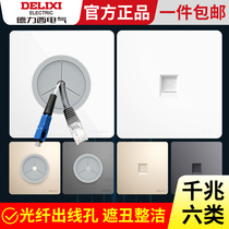 Dresy six types of network network cable socket 86 type computer network port blank panel with fiber hdmi wire outlet hole