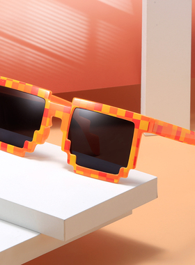 新款时尚马赛克方框太阳镜