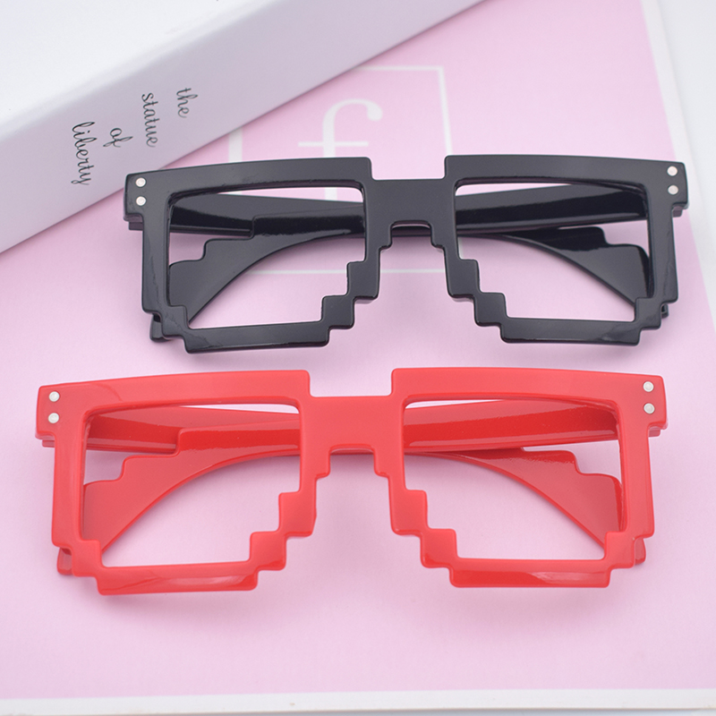 2023新款大框马赛克方框无镜片眼镜框架网红街拍可配近视素颜眼镜-图0